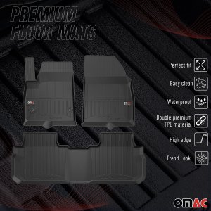 GMC Acadia Floor Mat - Omac - Premium TPE - Black - 2017-2024
